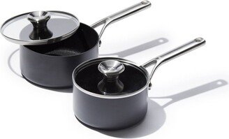 4pc Ceramic Pro Non-Stick Sauce Pan Set Gray