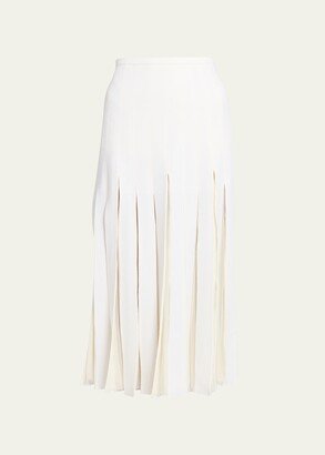 Del Pleated Wool Maxi Skirt