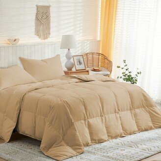 PeaceNest Lightweight Microfiber White Goose Down and Feather Fiber Comforter