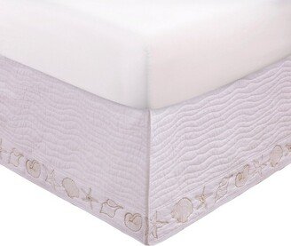 Coastal Seashell Bed Skirt 18 - White Twin