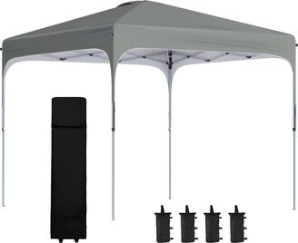 10' x 10' Pop Up Canopy with Adjustable Height, Foldable Gazebo Tent with Carry Bag with Wheels and 4 Leg Weight Bags for Outdoor Garden Pati-AB