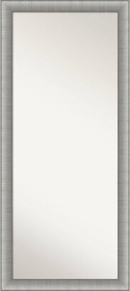 29 x 65 Non-Beveled Elegant Brushed Pewter Full Length Floor Leaner Mirror