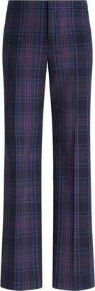 Check-Pattern Straight-Leg Trousers-AA