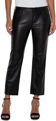Vegan Leather Kennedy Crop Straight (Black) Women's Dress Pants