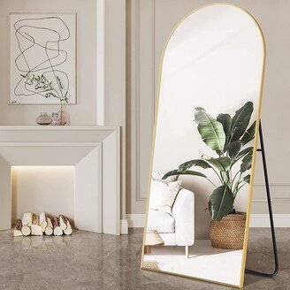 EPOWP Arched Full Length Mirror, 64\u201Dx21\u201D Floor Length Mirror, Gold Full Body Mirror Bedroom, Arched Floor Mirror Living Room