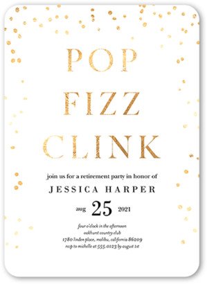 Everyday Party Invitations: Fizz Clink Party Invitation, White, 5X7, Standard Smooth Cardstock, Rounded