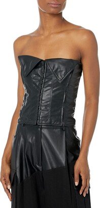 Romeo Hunte x Women's Black Faux Leather Corset