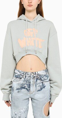 Grey cropped sweatshirt with logo