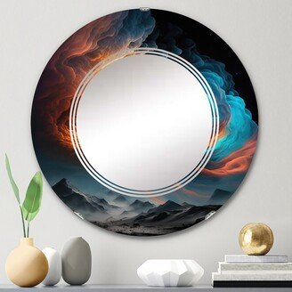 Designart 'Futuristic Landscape In Space IV' Printed Space Landscapes Wall Mirror