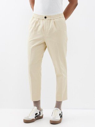 Pleated Cotton-gabardine Cropped Trousers