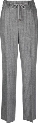 Herringbone-Pattern Drawstring-Waist Trousers