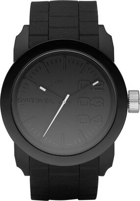 Unisex Black Silicone Strap Watch 44mm DZ1437