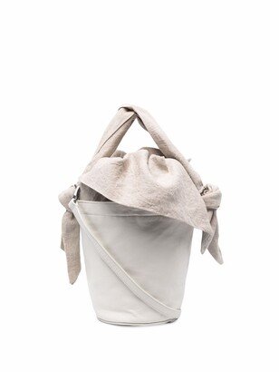 Linen-Lined Leather Bucket Bag