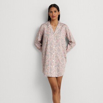 Ralph Lauren Paisley Cotton-Blend Sateen Sleep Shirt