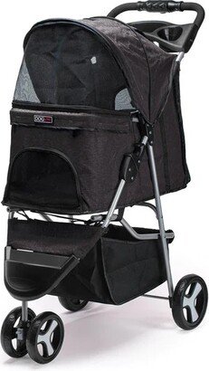 Dogline Casual Pet Stroller with a Removable Cup Holder - Black