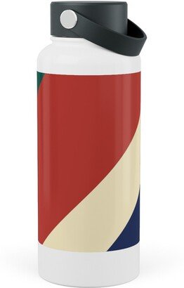 Photo Water Bottles: Camping Stripe Diagonal - Multi Stainless Steel Wide Mouth Water Bottle, 30Oz, Wide Mouth, Multicolor