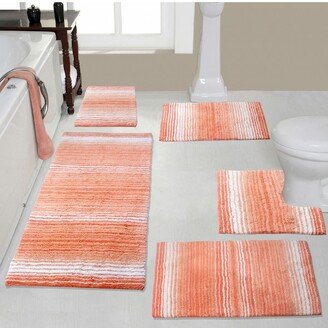 Home Weavers Inc Set of 5 Gradiation Rug Collection Coral Cotton Tufted Bath Rug Set - Home Weavers