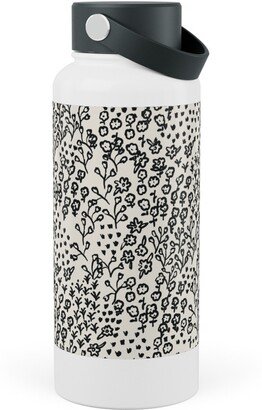 Photo Water Bottles: La Ville Meadow - Black Stainless Steel Wide Mouth Water Bottle, 30Oz, Wide Mouth, Black