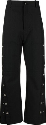 Press-Stud Wide-Leg Trousers