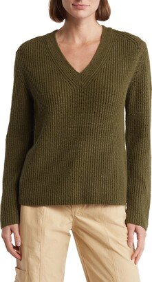 Shaker Rib V-Neck Sweater