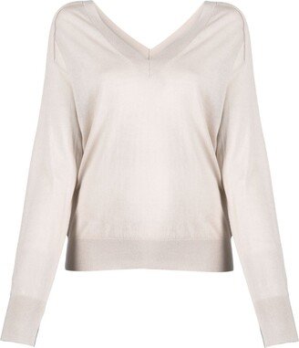 V-neck wool jumper-AE