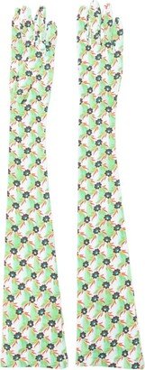 Green Printed Long Gloves-AA