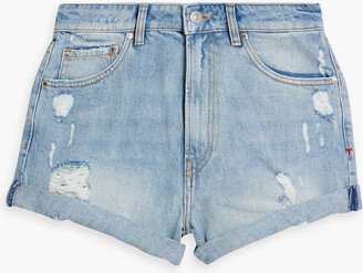 TOMORROW DENIM Distressed denim shorts