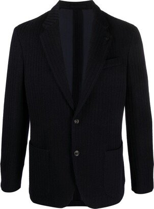 Single-Breasted Wool-Blend Knitted Blazer