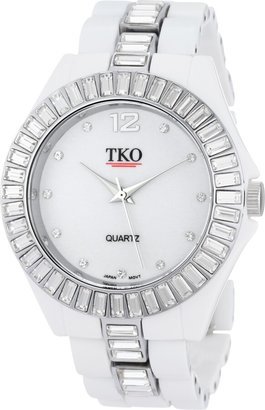 TKO ORLOGI Women's TK545-WT Ceramix Ice II Crystal Bezel Watch