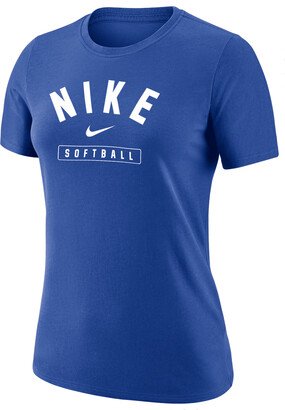 Women's Softball T-Shirt in Blue-AA