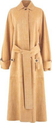 Belted Suede Trench Coat