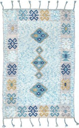 Transitional Candance Shaggy Tassel Area Rug, , Blue