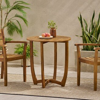 Coronado Outdoor Round Acacia Wood Accent Table