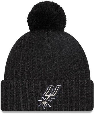 Men's Black San Antonio Spurs Breeze Cuffed Knit Hat with Pom