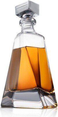 Atlas Crystal Modern Whiskey Decanter – 22 oz Small Liquor Decanter with Stopper