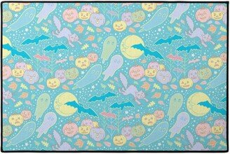 Door Mats: A Pastel Halloween Door Mat, Multicolor