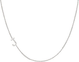 Zoe Lev Jewelry 14k White Gold Personalized Asymmetric Diamond Initial Necklace