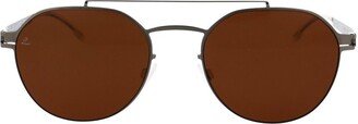 Double-Bridge Aviator Sunglasses