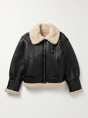 Reversible Leather-Trimmed Shearling Flight Jacket