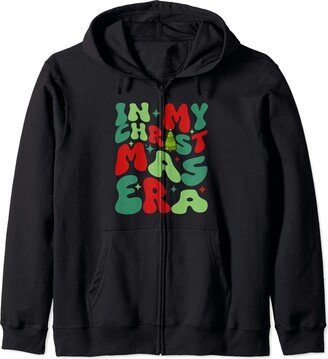 In My Christmas Era Groovy Retro Matching Family Christmas Zip Hoodie