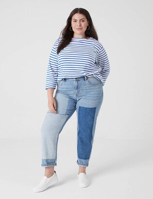 Boyfriend Fit Patchwork Jean