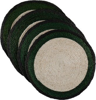 Misette Green Hand-Woven Dyed Jute Placemat Set