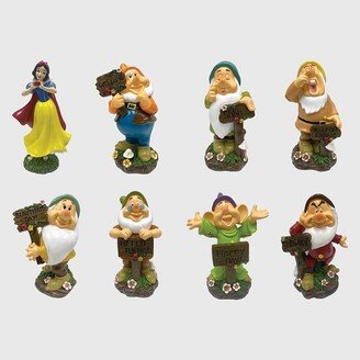 8pc Polyester Snow White and The Seven Dwarves Statue Set