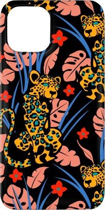 Custom Iphone Cases: Leopard - Multi On Black Phone Case, Slim Case, Matte, Iphone 11 Pro, Multicolor