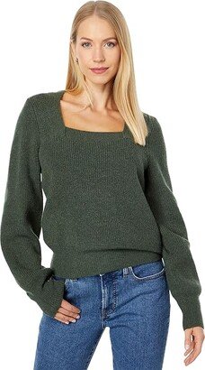 Melwood Square-Neck Pullover Sweater in Coziest Yarn (Heather Fatigue) Women's Sweater