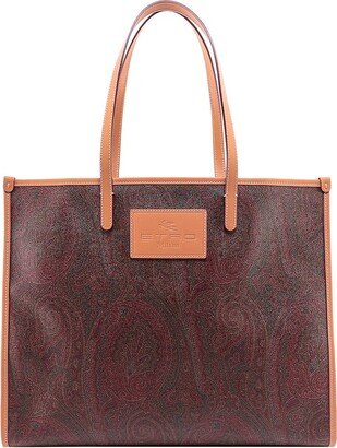 Paisley-Patterned Top Handle Bag