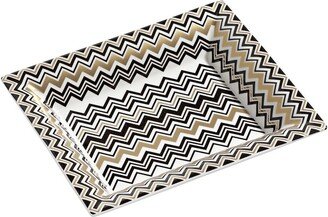 Zigzag-Print Rectangle Tray