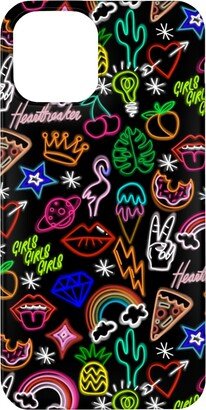 Custom Iphone Cases: Neon Signs - Black Phone Case, Slim Case, Matte, Iphone 12 Mini, Multicolor