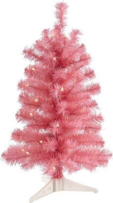 2’ Pink Prelit LED Artificial Christmas Tree