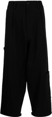 Drop-Crotch Wide-Leg Trousers-AA